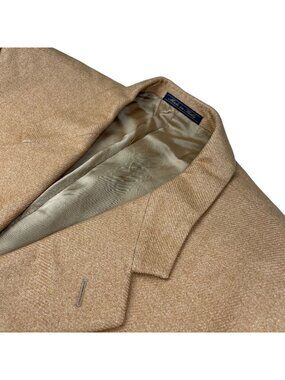 Trussini Men's Cashmere/Silk Twill Blazer Khaki/Tan • Italy • 40R US | 50 EU